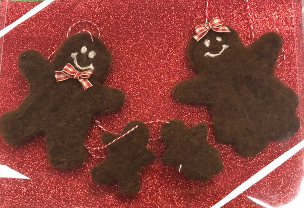 Alpaca Gingerbread Family Ornaments